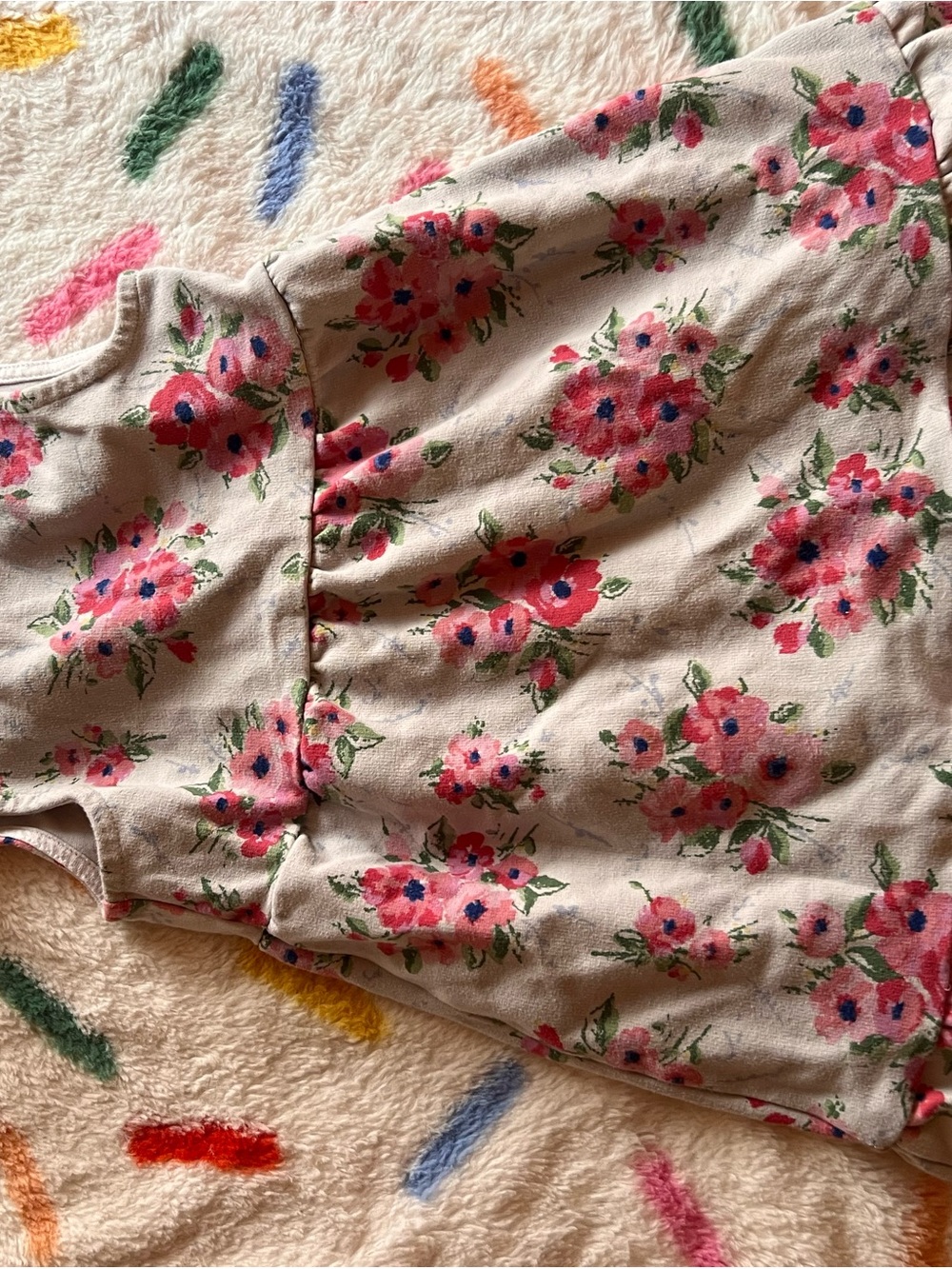 Janie and Jack Pink Floral Dress on Cream Background